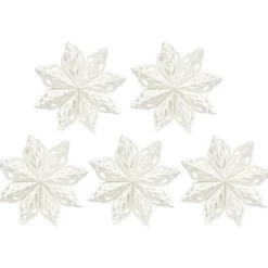 Faltelemente, Sternenblüte 3, für 5 Sternenblüten, Perlmuttpapier, creme, 120g/m², 40 Stück