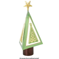 Falt-Laternen, Pyramide, 280g/m², 27,5cm x 18,5cm x 21cm, grün, 3 Stück