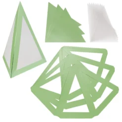 Falt-Laternen, Pyramide, 280g/m², 27,5cm x 18,5cm x 21cm, grün, 3 Stück