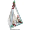Falt-Laternen, Pyramide, 280g/m², 27,5cm x 18,5cm x 21cm, silber, 3 Stück