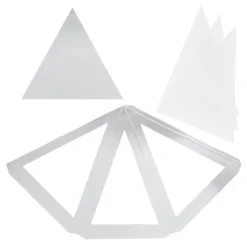 Falt-Laternen, Pyramide, 280g/m², 27,5cm x 18,5cm x 21cm, silber, 3 Stück