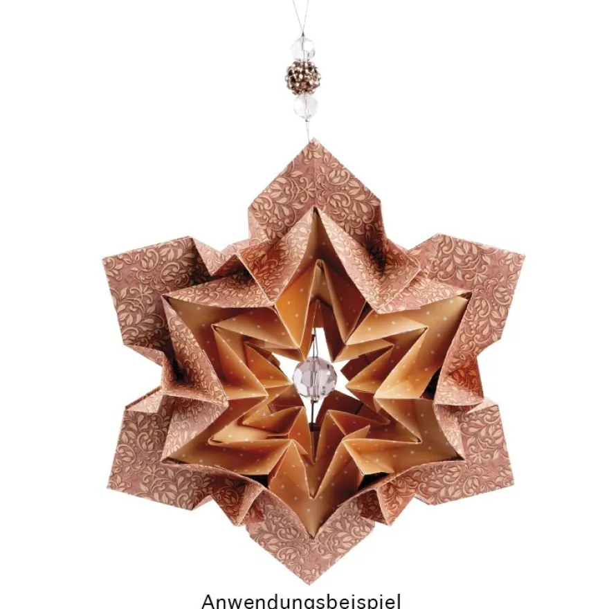 Faltpapiere, Duo-Design 37, 10cm x 15cm, Ornamente/apricot, 50 Stück
