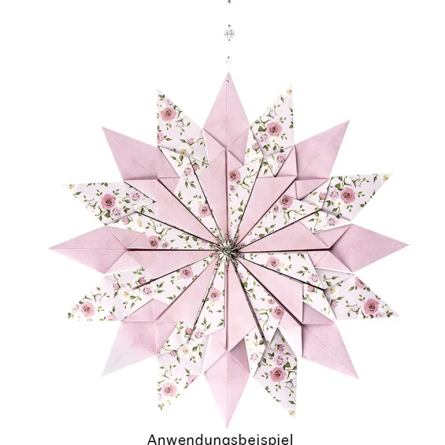Faltpapiere, Duo-Design 39, 10cm x 15cm, Rosen/rosa, 50 Stück