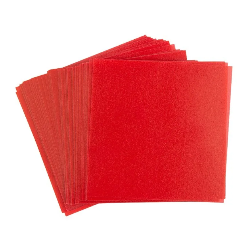 Faltpapiere, transparent, 10cm x 10cm, 110 g/m², rot, 100 Stück