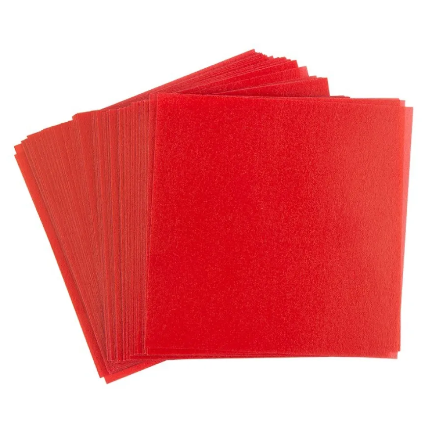 Faltpapiere, transparent, 15cm x 15cm, 110 g/m², rot, 100 Stück