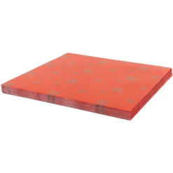 Faltpapiere, transparent, Eiskristalle, 15cm x 15cm, 110 g/m², rot/gold, 100 Stück
