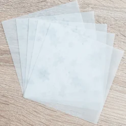 Faltpapiere, transparent, Eiskristalle, 10cm x 10cm, 110 g/m², weiß/silber, 100 Stück