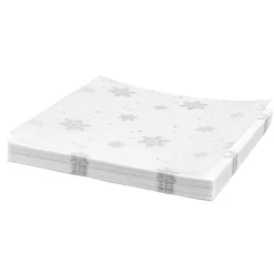 Faltpapiere, transparent, Eiskristalle, 10cm x 10cm, 110 g/m², weiß/silber, 100 Stück