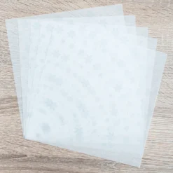 Faltpapiere, transparent, Eiskristalle, 20cm x 20cm, 110 g/m², weiß/silber, 100 Stück