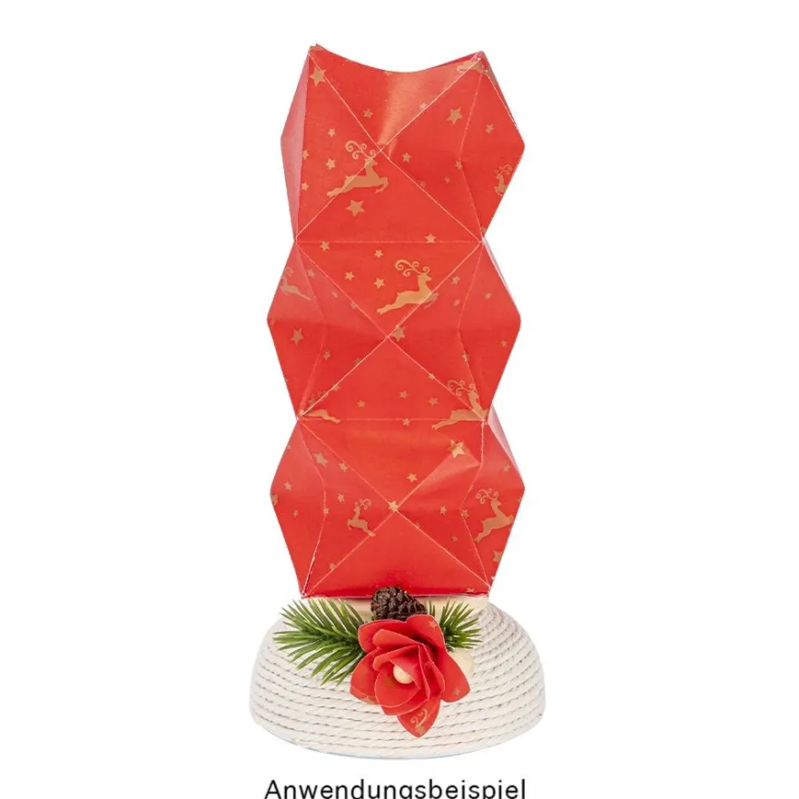 Faltpapiere, transparent, Hirsche, 15cm x 15cm, 110 g/m², rot/gold, 100 Stück