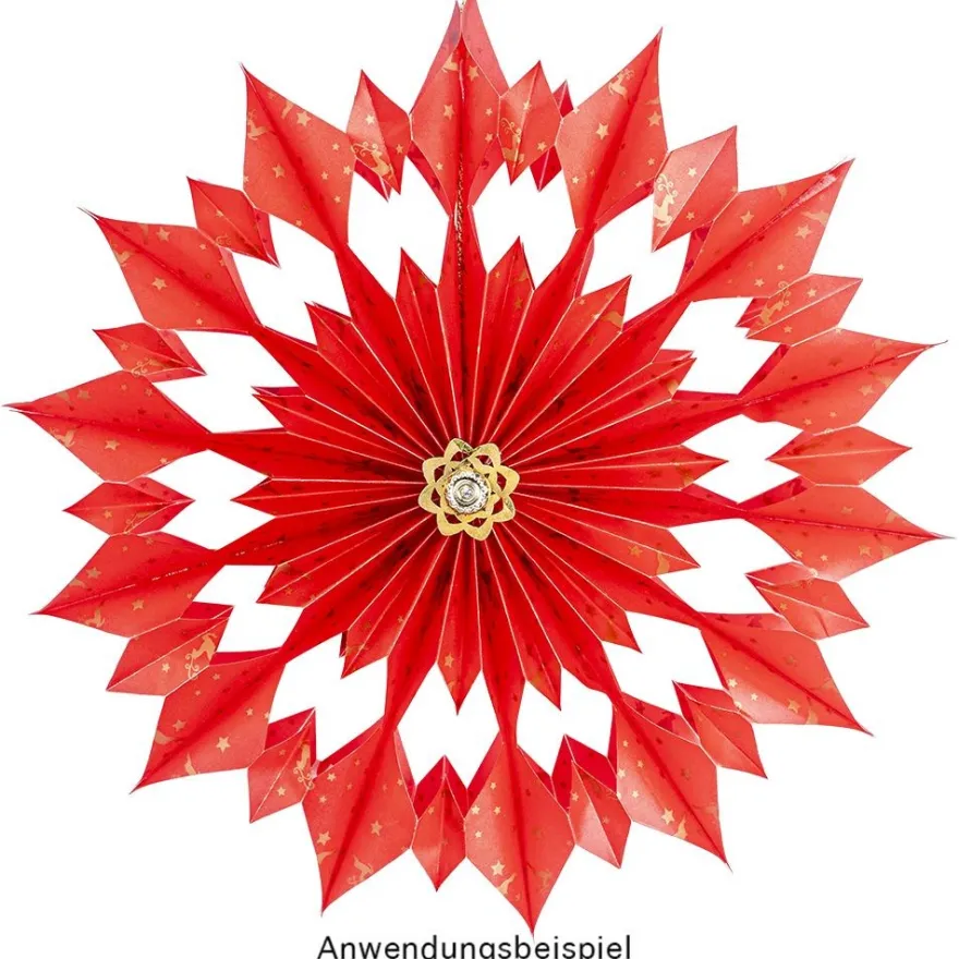Faltpapiere, transparent, Hirsche, 20cm x 20cm, 110 g/m², rot/gold, 100 Stück