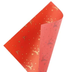 Faltpapiere, transparent, Hirsche, 20cm x 20cm, 110 g/m², rot/gold, 100 Stück