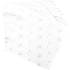 Faltpapiere, transparent, Hirsche, 20cm x 20cm, 110 g/m², weiß/silber, 100 Stück