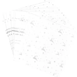 Faltpapiere, transparent, Hirsche, 15cm x 15cm, 110 g/m², weiß/silber, 100 Stück