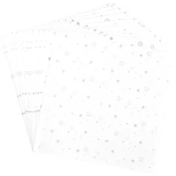Faltpapiere, transparent, Sterne, 20cm x 20cm, 110 g/m², weiß/silber, 100 Stück