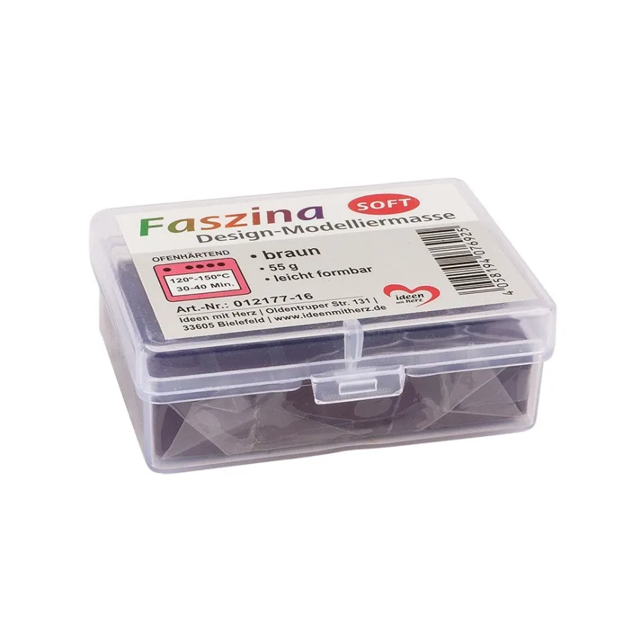 Faszina Soft, Design-Modelliermasse, braun, 55g, leicht formbar, ofenhärtend