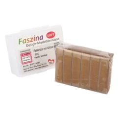 Faszina Soft, Design-Modelliermasse, bronze mit Glitzer, 55g, leicht formbar, ofenhärtend