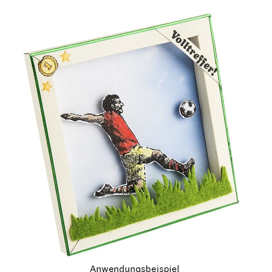Feinkontur-Stempel, einzelne Motive auf Trägerfolie, Fußball