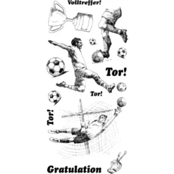 Feinkontur-Stempel, einzelne Motive auf Trägerfolie, Fußball