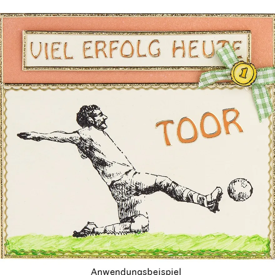 Feinkontur-Stempel, einzelne Motive auf Trägerfolie, Fußball