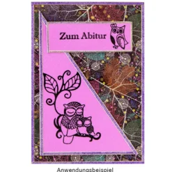 Feinkontur-Stempel, einzelne Motive auf Trägerfolie, Eulen