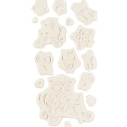 Feinkontur-Stempel, einzelne Motive auf Trägerfolie, Eulen