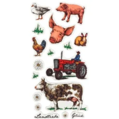 Feinkontur-Stempel, einzelne Motive auf Trägerfolie, Landliebe