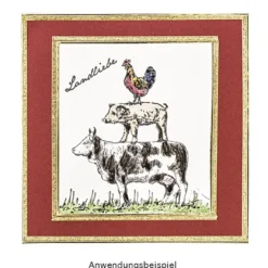 Feinkontur-Stempel, einzelne Motive auf Trägerfolie, Landliebe