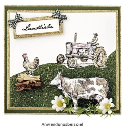 Feinkontur-Stempel, einzelne Motive auf Trägerfolie, Landliebe