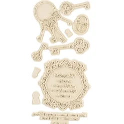 Feinkontur-Stempel, einzelne Motive auf Trägerfolie, Schlüssel & Sprüche