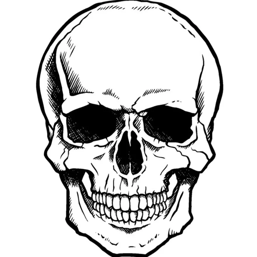 Feinkontur-Stempel, 10 x 15 cm, Totenkopf
