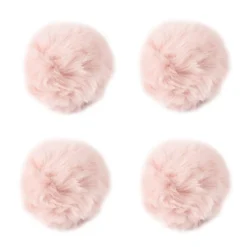 Fell-Pompons, Ø 8cm, altrosa, 4 Stück