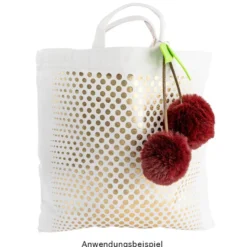 Fell-Pompons, Ø 8cm, dunkelrot, 4 Stück