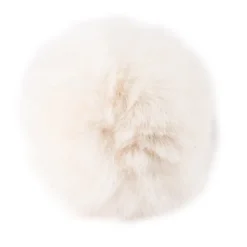 Fell-Pompons, Ø 8cm, naturweiß, 4 Stück