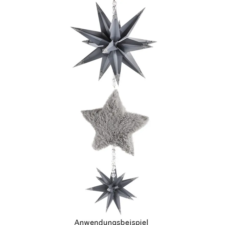 Fell-Sterne, Ø 11cm, grau, 2 Stück
