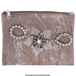 Filzornamente mit Strass-Steinen, 5 versch. Designs & Größen, schwarzer Filz, 35 Stück