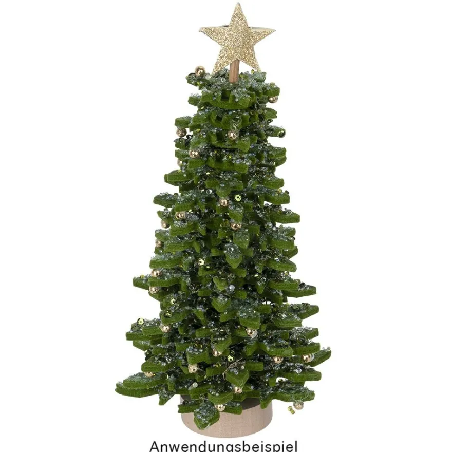 Filz-Tannenbaum zum Zusammenbauen, grün, Ø 14cm, 26cm hoch, 42-teilig