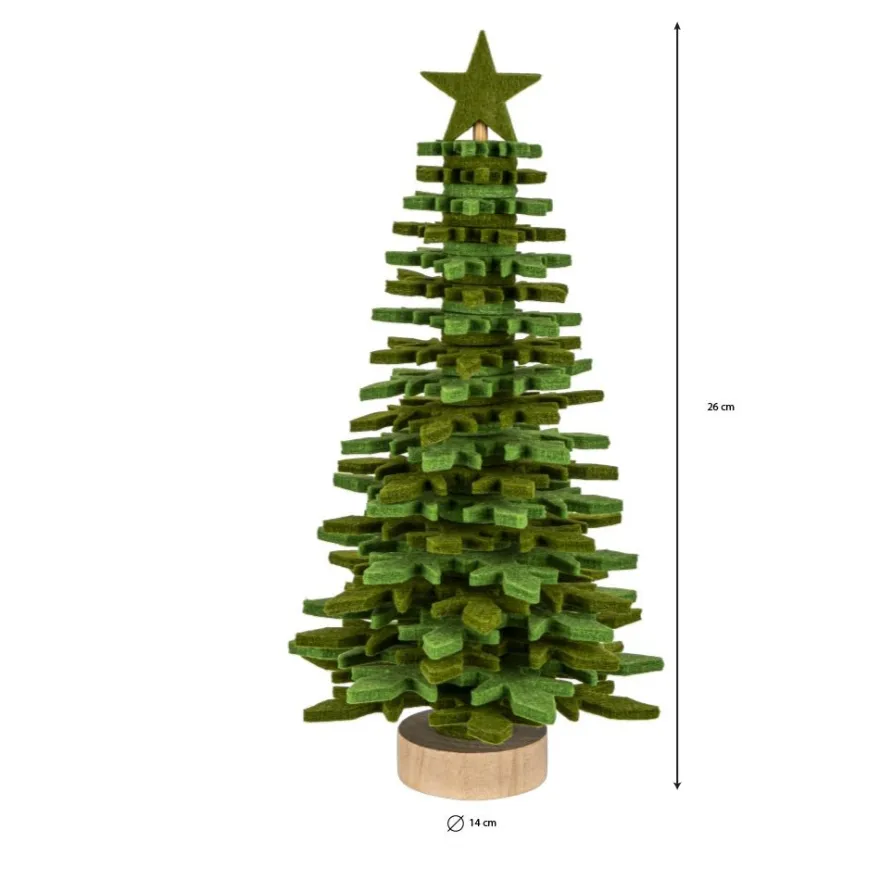 Filz-Tannenbaum zum Zusammenbauen, grün, Ø 14cm, 26cm hoch, 42-teilig
