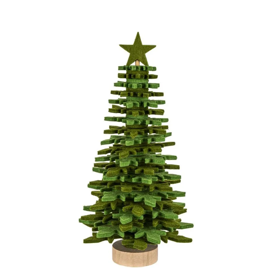 Filz-Tannenbaum zum Zusammenbauen, grün, Ø 14cm, 26cm hoch, 42-teilig