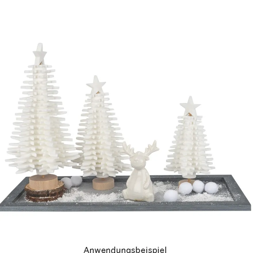 Filz-Tannenbaum zum Zusammenbauen, weiß, 26cm hoch, 42-teilig