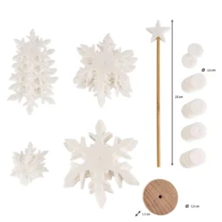 Filz-Tannenbaum zum Zusammenbauen, weiß, 26cm hoch, 42-teilig