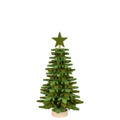 Filz-Tannenbaum zum Zusammenbauen, grün, Ø 12,5cm, 21,5cm hoch, 34-teilig