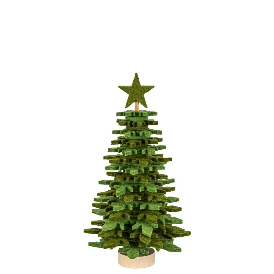 Filz-Tannenbaum zum Zusammenbauen, grün, Ø 12,5cm, 21,5cm hoch, 34-teilig