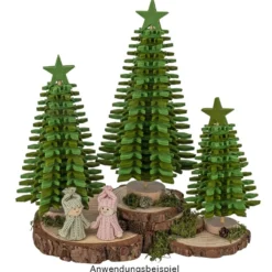 Filz-Tannenbaum zum Zusammenbauen, grün, Ø 10cm, 17,5cm hoch, 26-teilig