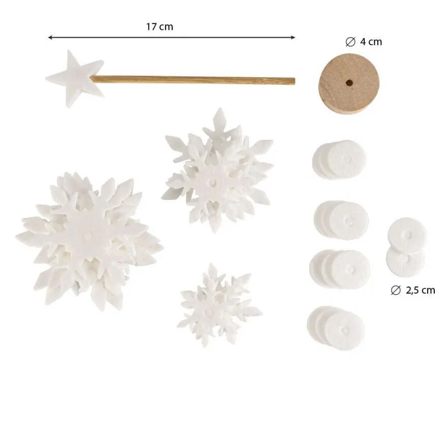 Filz-Tannenbaum zum Zusammenbauen, weiß, 17,5cm hoch, 26-teilig