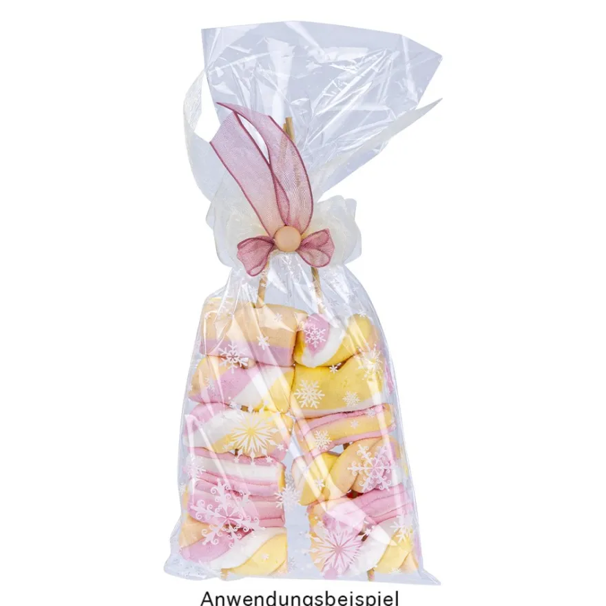 Flachbeutel, Eiskristalle, 12,3cm x 27,5cm, 23µ, inkl. Verschlüsse, lebensmittelecht, 100 Stück