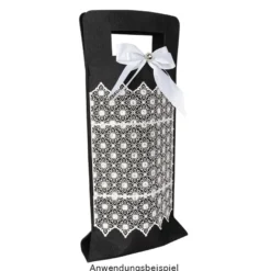 Flaschentasche aus Filz, 17cm x 40cm, mit Tragehenkel, schwarz