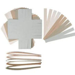 Flechtkörbe aus Papier, zum Selberflechten, 12cm x 8cm x 6,5cm, Naturtöne, 10 Stück