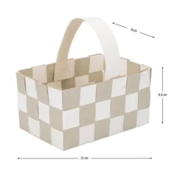 Flechtkörbe aus Papier, zum Selberflechten, 12cm x 8cm x 6,5cm, Naturtöne, 10 Stück