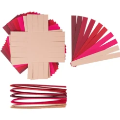 Flechtkörbe aus Papier, zum Selberflechten, 12cm x 8cm x 6,5cm, Pink- & Rottöne, 10 Stück